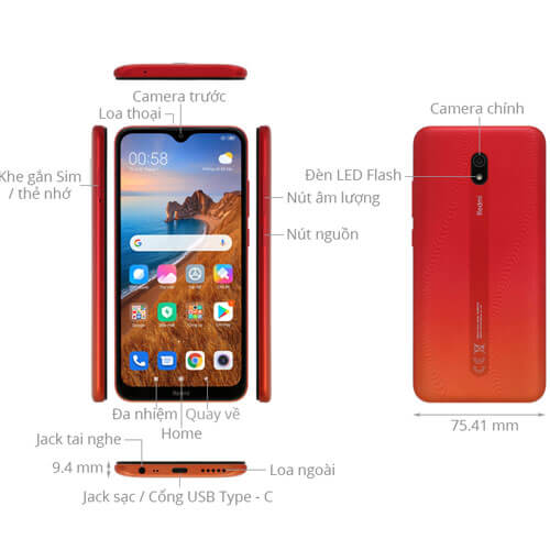 Thiết kế tổng quan Xiaomi Redmi 8A